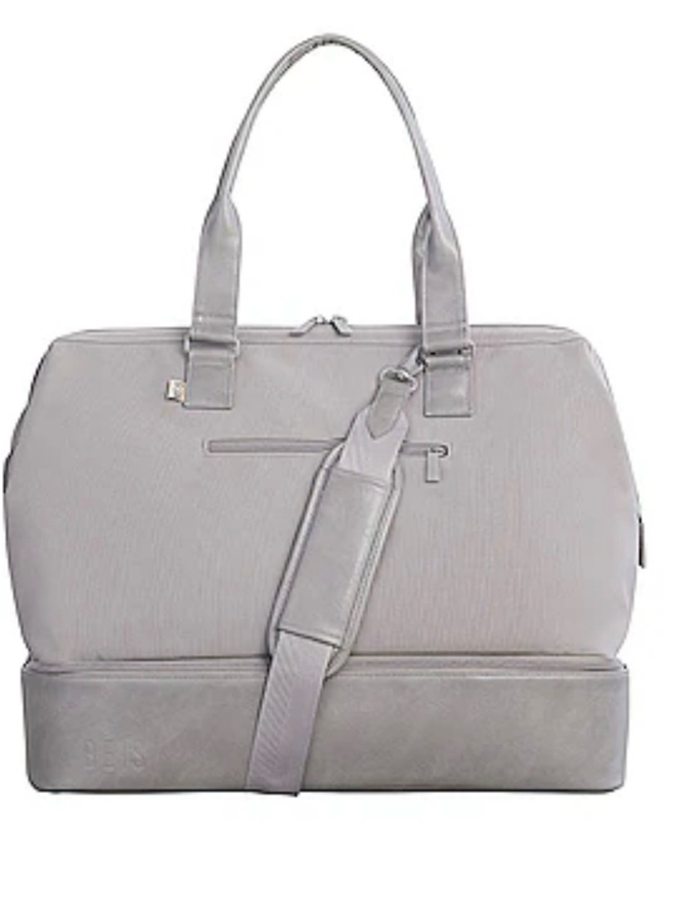 BEIS The Weekender NWT Light Grey Travel Tote with Detachable Shoulder Strap